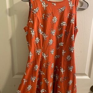 Floral dark orange dress